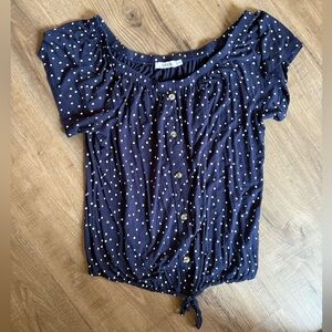 Ricki's Navy and White Button-Down Blouse